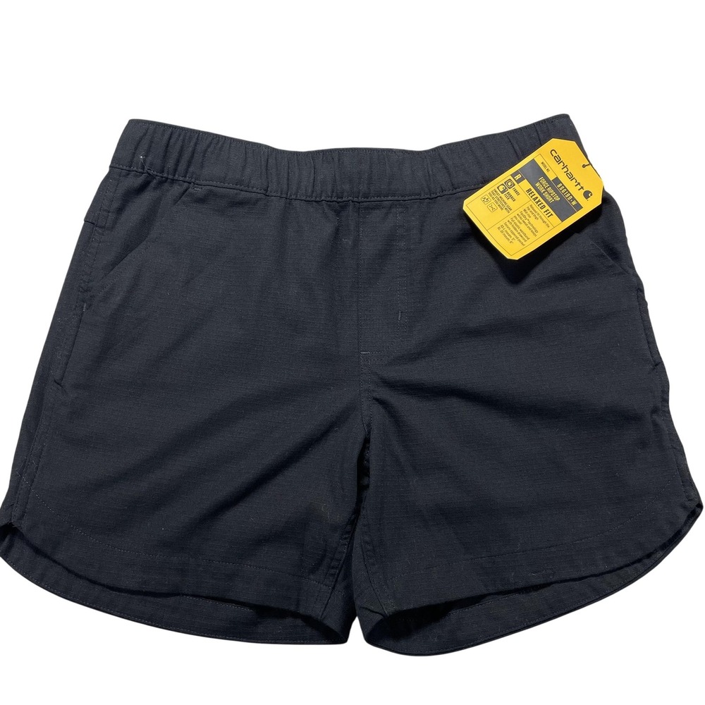 Carhartt Force Ripstop Shorts Womens Small Black Relaxed Fit Work 5" Inseam
